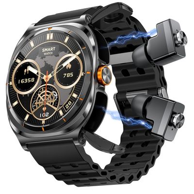 Bom preço. Novo GT98 Ultra Smart Watch Homem TWS Headset 2 em 1 NFC 1.53 '' AMOLED Tracker Saúde on-line