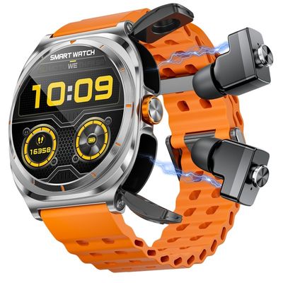 Un buen precio. Reloj inteligente TWS de aleación duradera de material de PC IP67 impermeable con pantalla táctil completa GT98 en línea