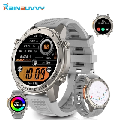1.43' HD Militair Grade Display Smart Watch GPS Compass Waterdicht Smart Watch Voor Android