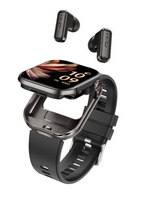 Хорошая цена. Умные часы T99 TWS 2-в-1 с Bluetooth-гарнитурой, 2,02-дюймовый TFT-экран, квадратный экран, Bluetooth-вызов онлайн