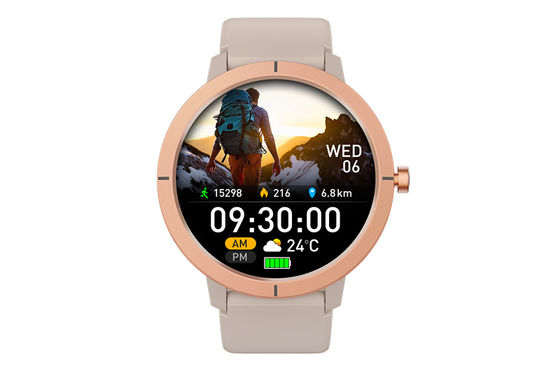 سعر جيد امرأة رجل ساعة ذكية 5ATM مقاوم للماء GPS مدمج في النطاق المزدوج GNSS بلوتوث ذهبية ومجهزة بلوتوث الانترنت