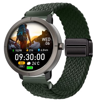 Un buon prezzo. DM76 Sport Smart Watch GPS Ultra sottile 1,32' AMOLED BT Call 50M Compasso impermeabile frequenza cardiaca in linea