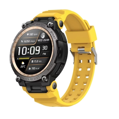 Dobra cena. Żółty Bluetooth Dzwoniący Smart Watch Kompas śpiący śledzenie monitorowanie tętna w Internecie