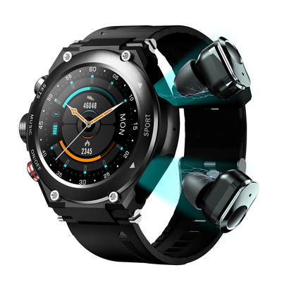 Fones de ouvido sem fio e música local Smart Bracelet com TWS Smart Watch IPS Screen
