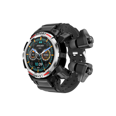 Un bon prix. 1.43 pouces Affichage Smart Watch TWS casque en forme ronde avec plusieurs langues en ligne