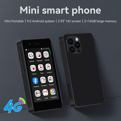 S18 4G 미니 셀폰 2.95' 2+16GB MT6737 듀얼 심 5MP 후면 카메라 안드로이드 9.0 타입-C
