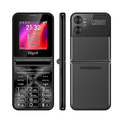 F265 2,55' 4 SIM-karty Flip klawiatura Telefon komórkowy 1400mAh Kamera Radio FM 2G