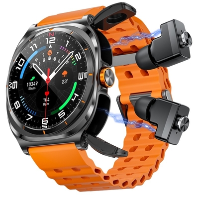 سعر جيد سماعة TWS 2 في 1 NFC 1.53 بوصة AMOLED متتبع اللياقة البدنية الصحة Smartwatch GT98 Ultra الانترنت