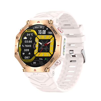 KC91 GPS ساعت هوشمند 1.39'تحت پشتیبانی صفحه نمایش GPT چراغ قوه بلوتوث چند ورزش