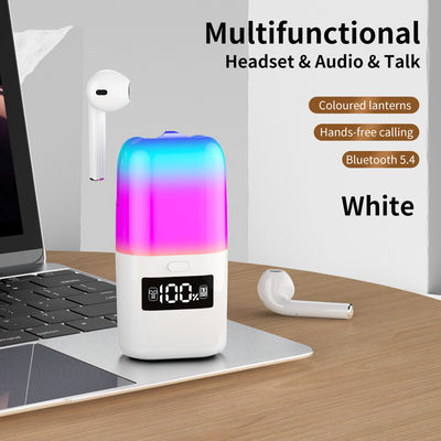 Un buen precio. Nuevo auricular 2 en 1 TWS Bluetooth Altavoz Color Atmosfera Luz LED Pantalla de pantalla Música en línea