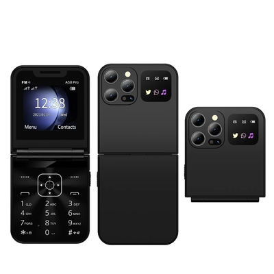 Хорошая цена. A50 Pro Flip Мобильный телефон с двойной SIM-картой Скорость записи звонков Диалог Факел Волшебный голос 2.4 