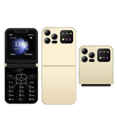 Хорошая цена. 2G GSM A50 Pro Flip Мобильный телефон с двойной SIM-картой Скорость записи звонков Диалог Факел Магический голос 2.4