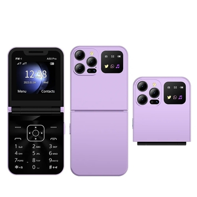 Хорошая цена. 2G Feature Phone A50 PRO с MTK CPU 2.4 дюймовым экраном 1350mAh Flip Design и быстрым выборкой онлайн