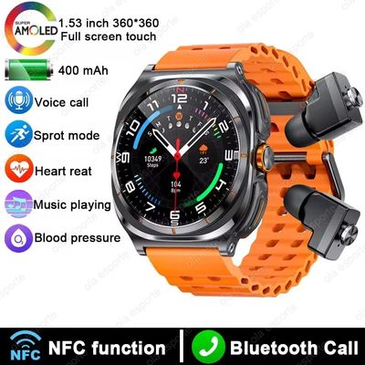 Un buon prezzo. GT98 cuffie Smart Watch,1.53 pollici, supporto per chiamate Bluetooth / NFC / frequenza cardiaca in linea