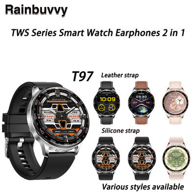 Хорошая цена. T97 TWS 2-в-1 Bluetooth наушники HIFI 9D Качество звука Здоровье Устройство для мониторинга физических упражнений онлайн